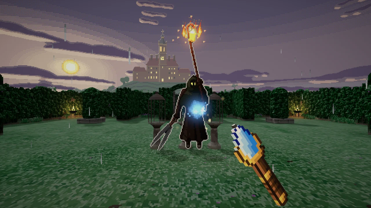 A mazing Game: The Groundskeeper raises his lantern in a burst of fire