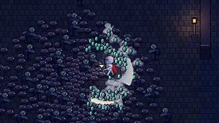 A short look at the test build: the last minutes of a run, the boss, its slam and a win. The big swarm shot is set up for the camera.